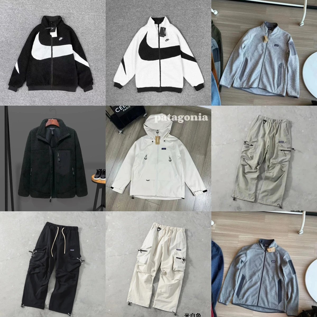 Nike Swoosh Full-Zip Sherpa Jacket Fleece Black and White
