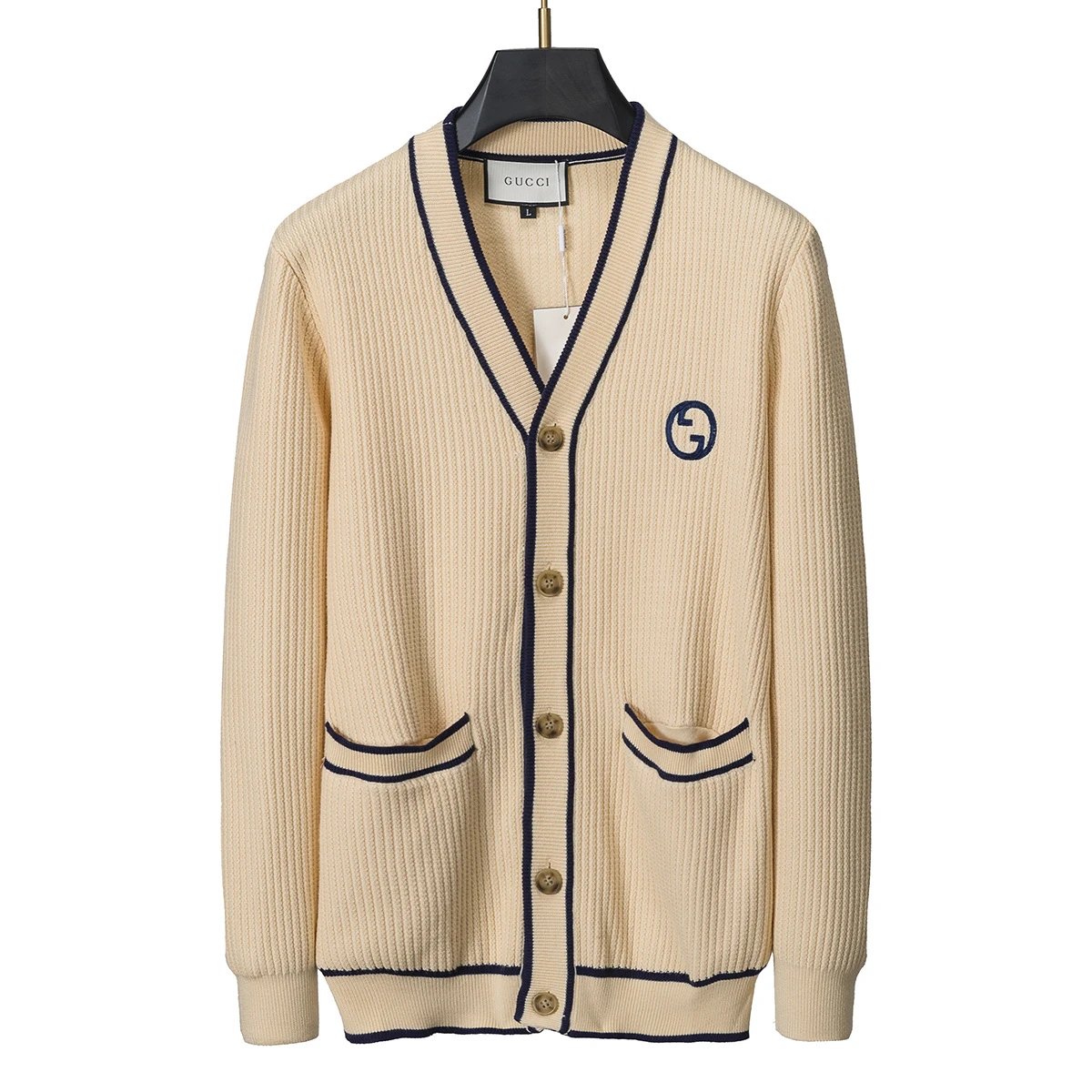Gucci Interlocking G Knit Cardigan Beige