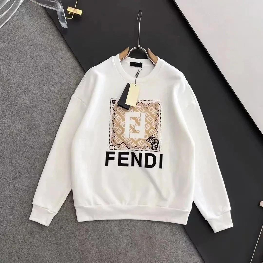 Fendi Graphic Print Cotton Sweatshirt White