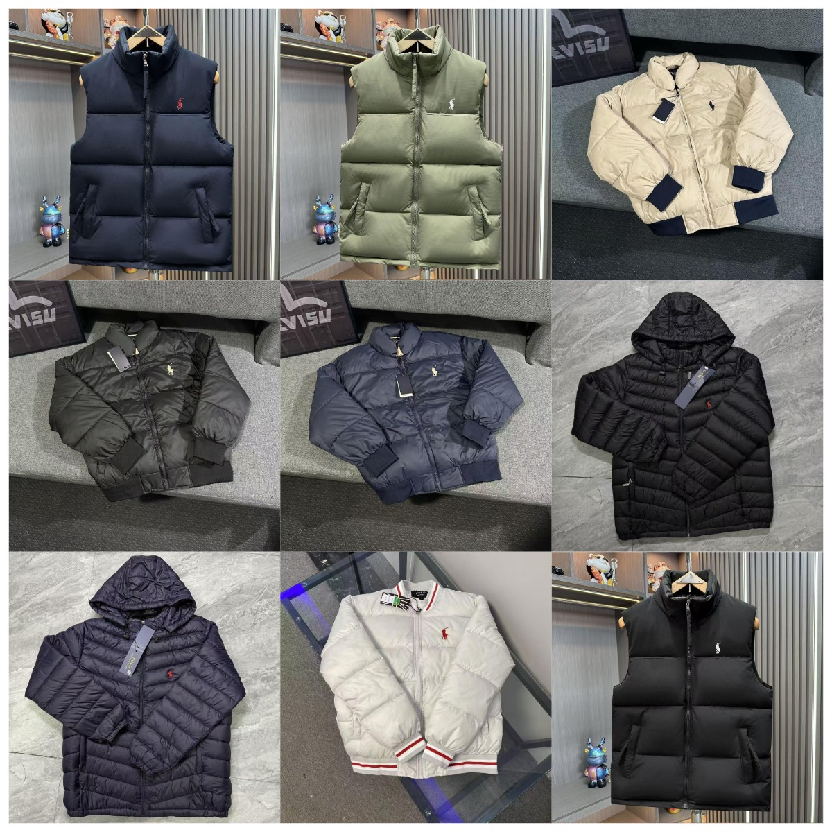 Ralph Lauren RL Puffer Casual Jacket and Vest Collection Multicolor