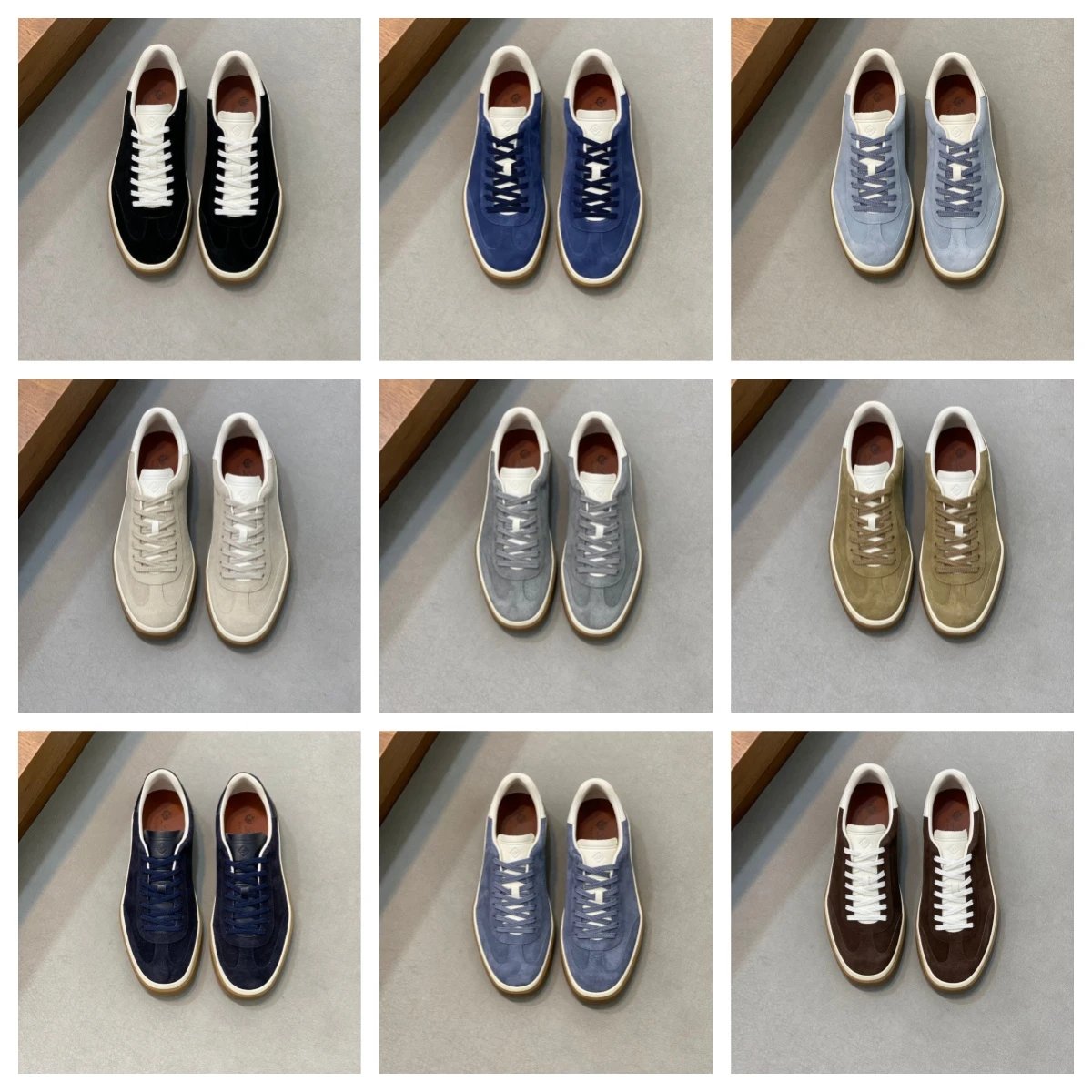 Loro Piana Open Walk Suede Sneakers Multicolor
