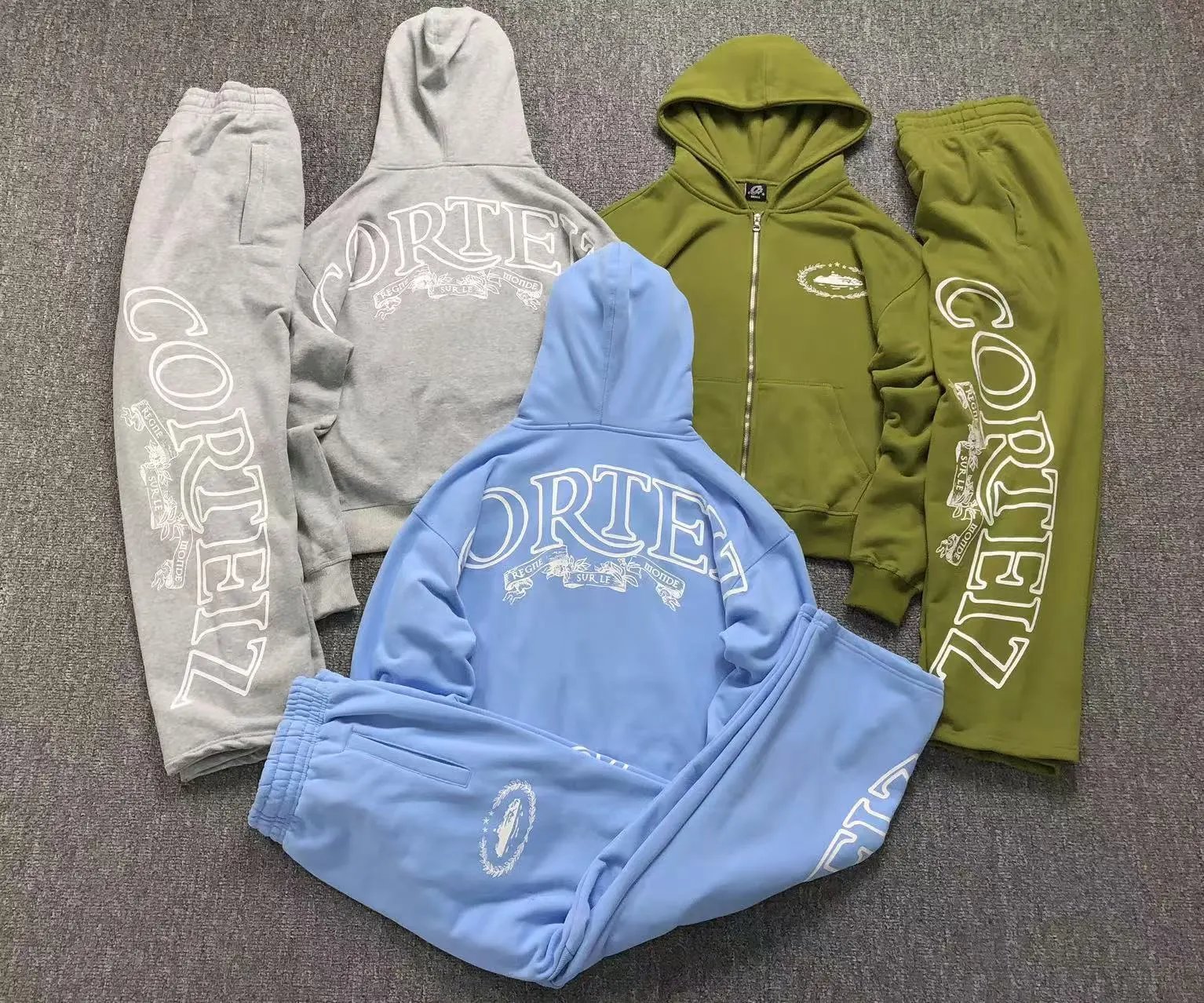 Corteiz Rules The World Graphic Streetwear Tracksuit Set Multicolor