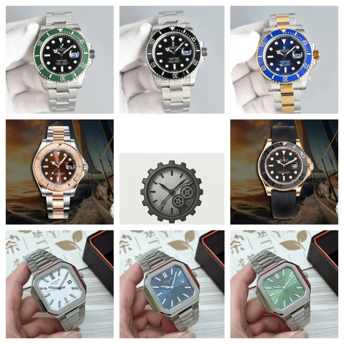 Rolex Submariner Luxury Watch Silver and Green