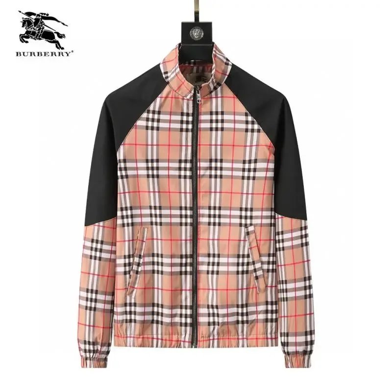 Burberry Check Print Raglan Jacket Beige and Black
