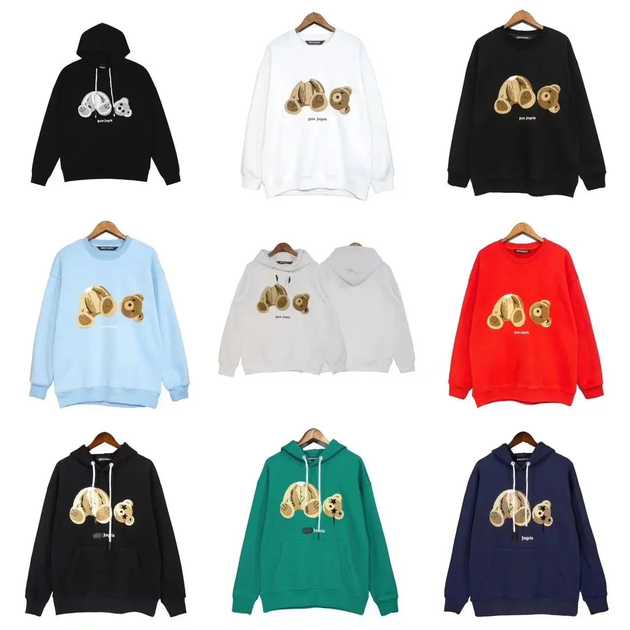 Palm Angels Bear Print Graphic Streetwear Hoodie and Sweatshirt Multicolor