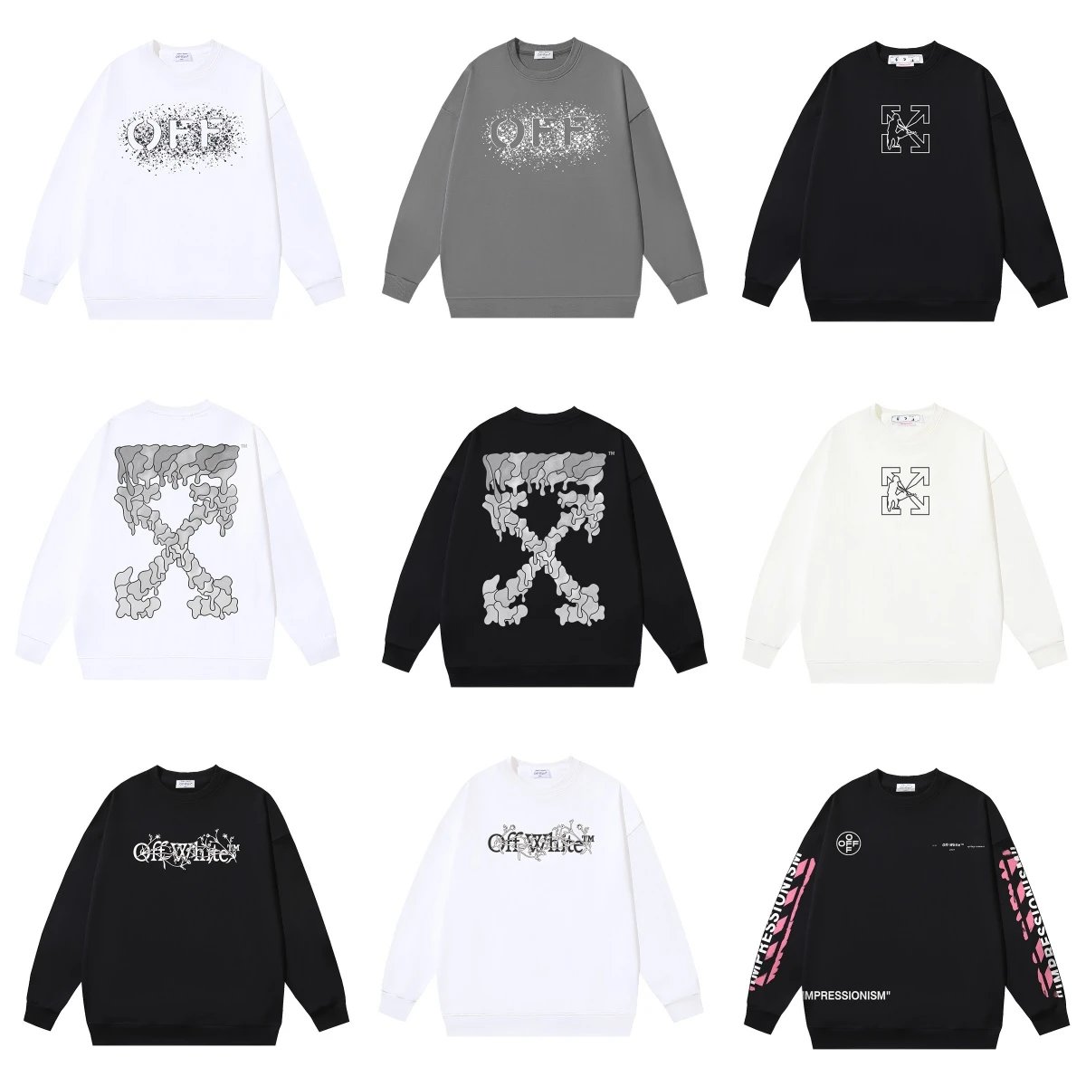 Off-White Graphic Print Oversized Sweatshirt Multicolor