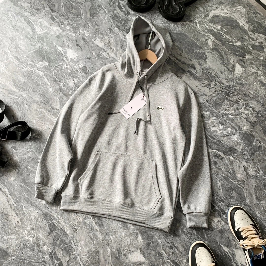 Lacoste Classic Pullover Cotton Hoodie Gray