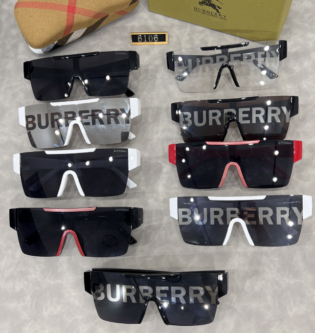 Burberry Shield Sunglasses Oversized Fashion Eyewear Multicolor