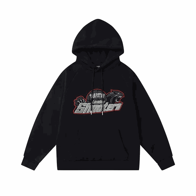 Trapstar Shooters Graphic Streetwear Hoodie Black