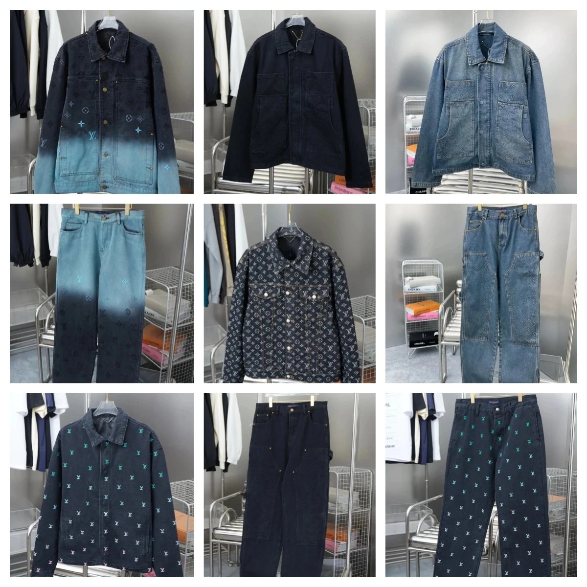 Louis Vuitton LV Monogram Denim Collection Streetwear Jackets and Jeans Blue