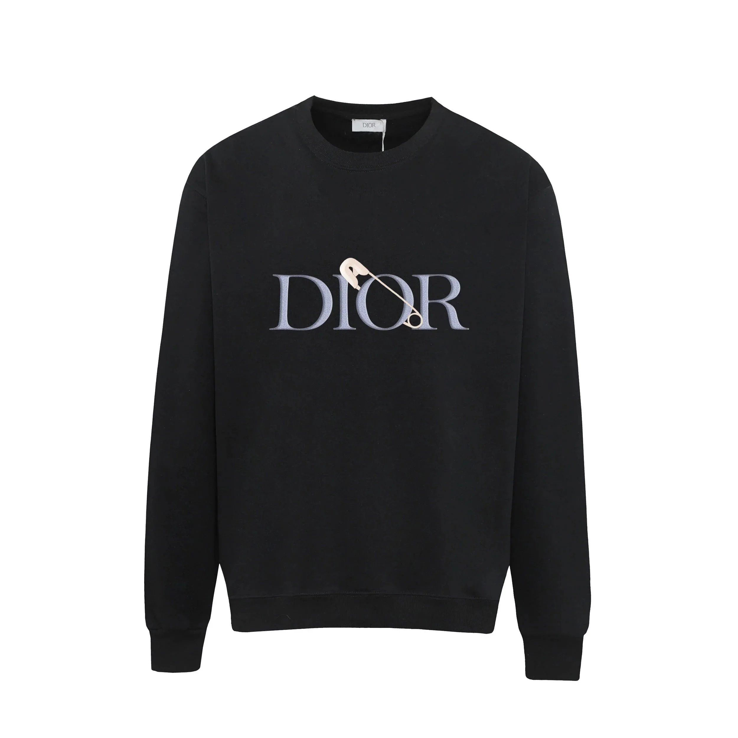Dior Safety Pin Embroidery Graphic Sweatshirt Black