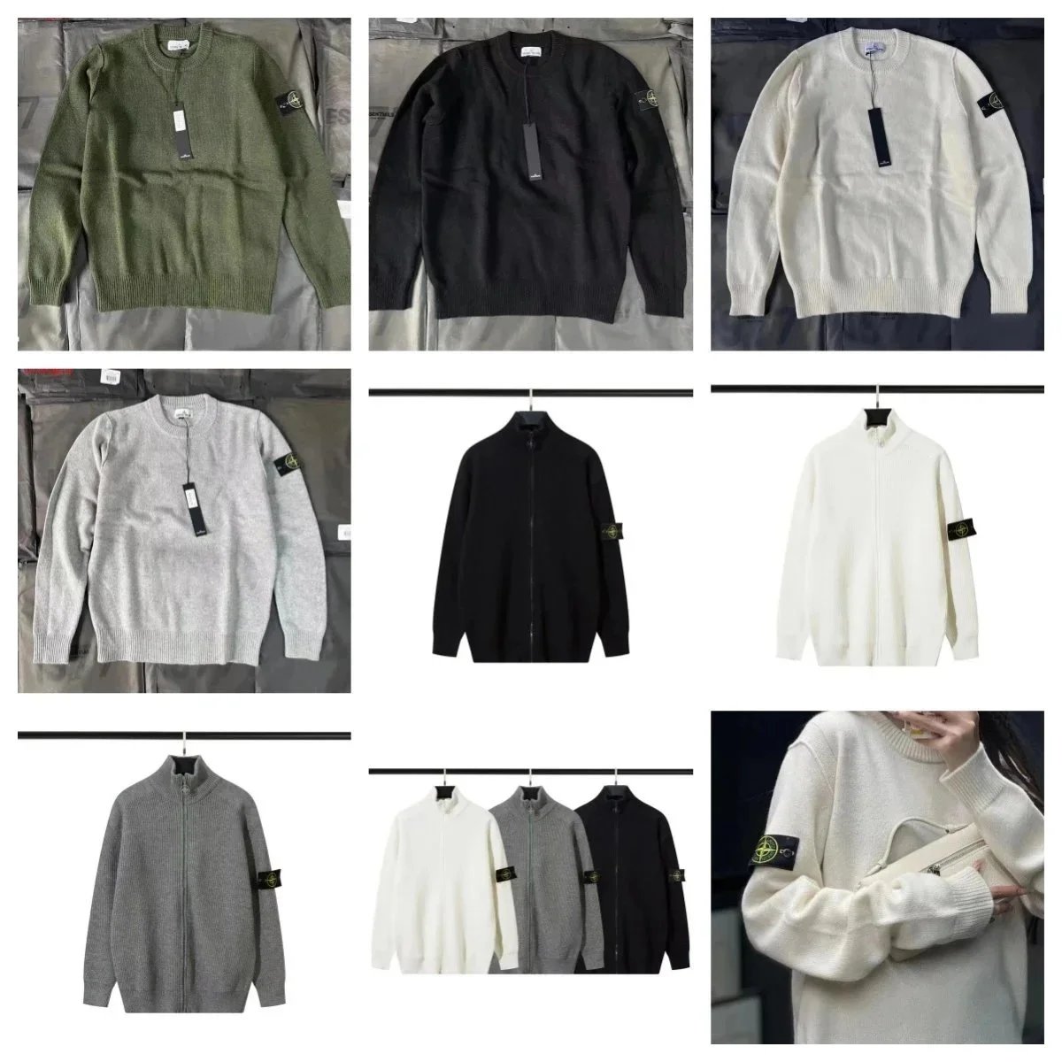Stone Island Knitwear Casual Sweater and Zip-Up Cardigan Multicolor