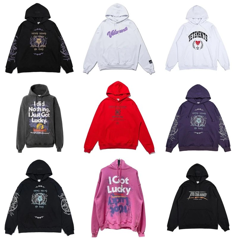 Vetements Graphic Print Oversized Hoodie Multicolor