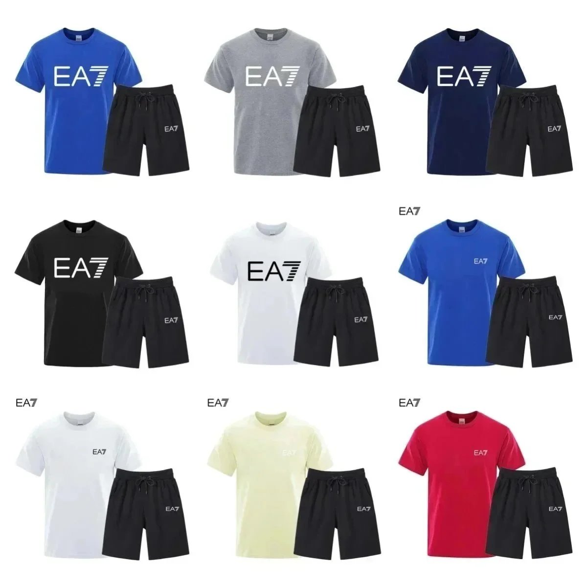 EA7 Graphic Print Casual Shorts Set Multicolor