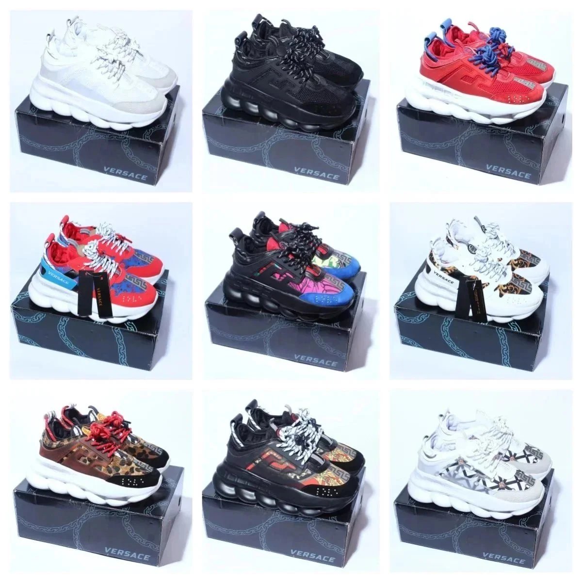 Versace Chain Reaction Chunky Sneakers Multicolor