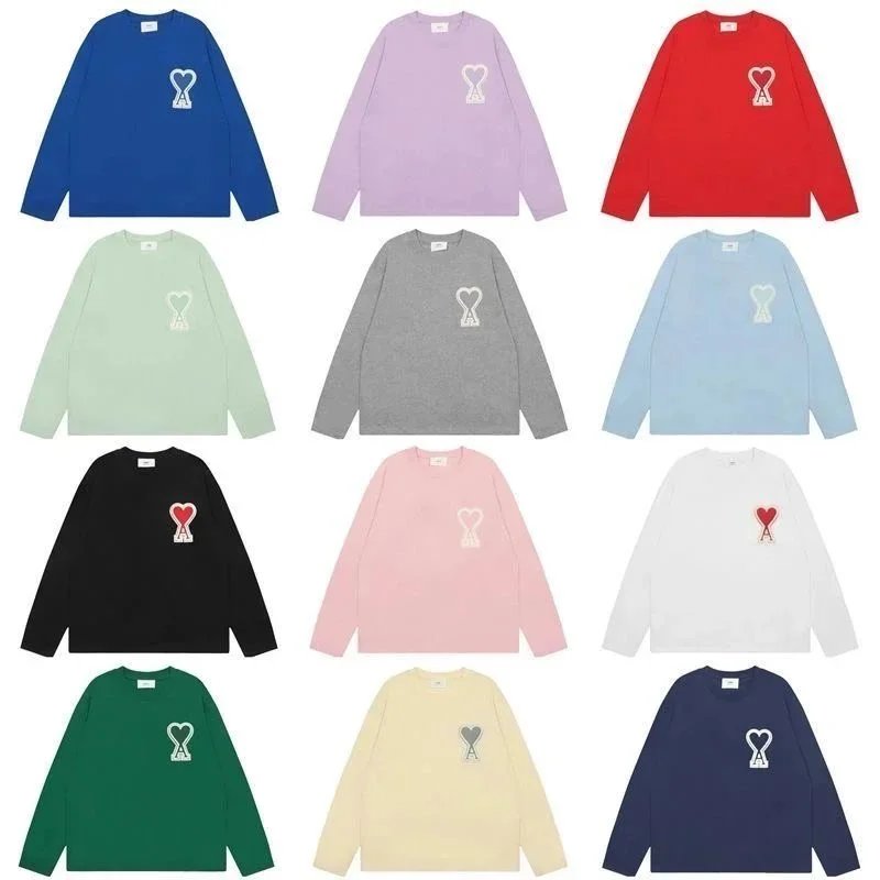 Ami Paris Ami Ami de Coeur Casual Long Sleeve T-Shirt Multicolor