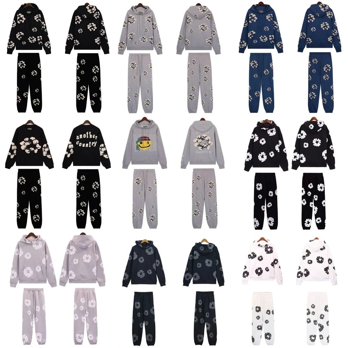 Design Floral Print Oversized Tracksuit Set Multicolor