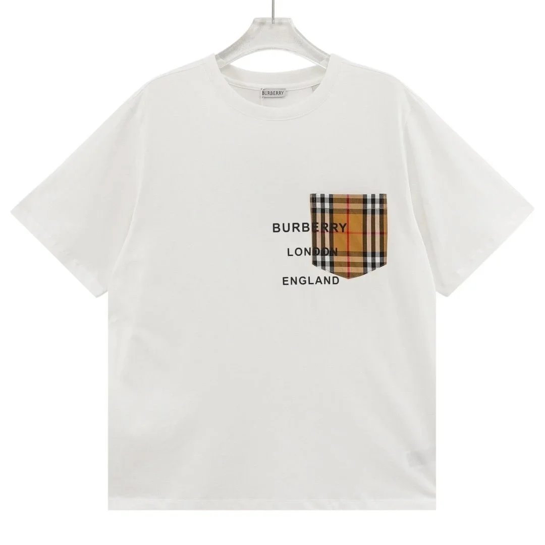 Burberry Check Pocket Cotton T-Shirt White