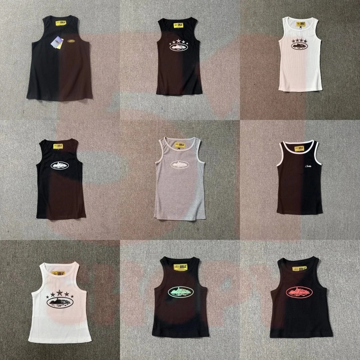 Corteiz Ribbed Tank Top Graphic Streetwear Vest Multicolor