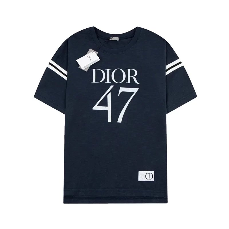 Dior Dior 47 Graphic Cotton T-Shirt Navy