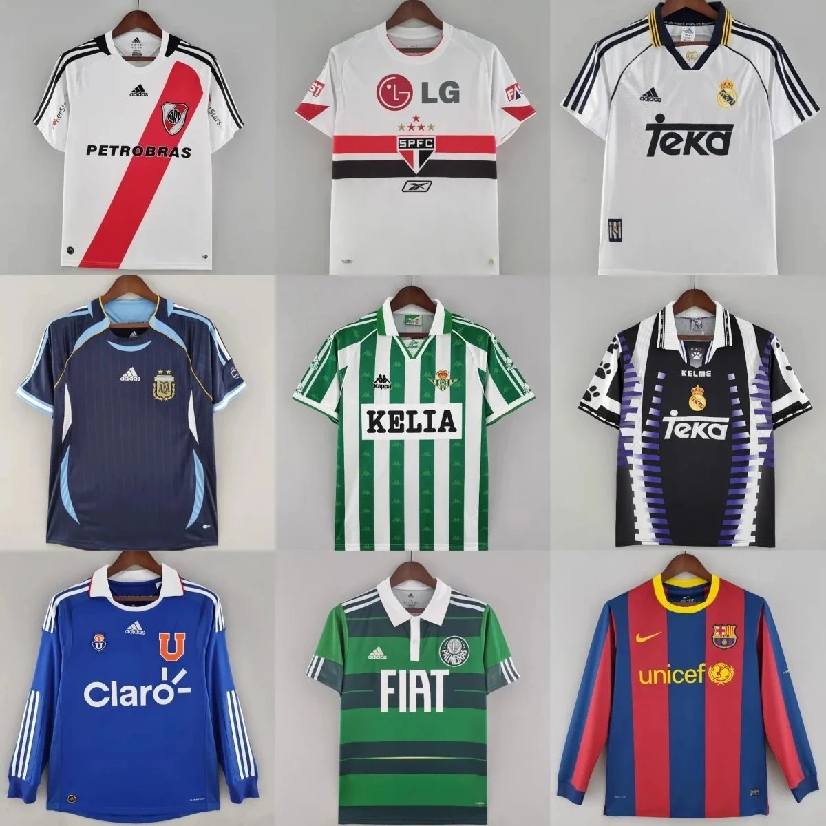 Design Vintage Football Jerseys Retro Soccer Collection Multicolor