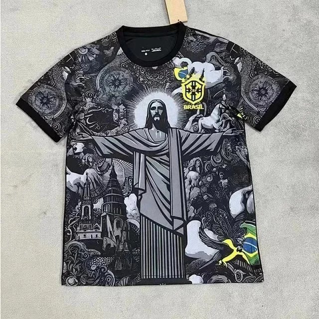 Nike Brazil CBF Christ the Redeemer Graphic Soccer Jersey Black