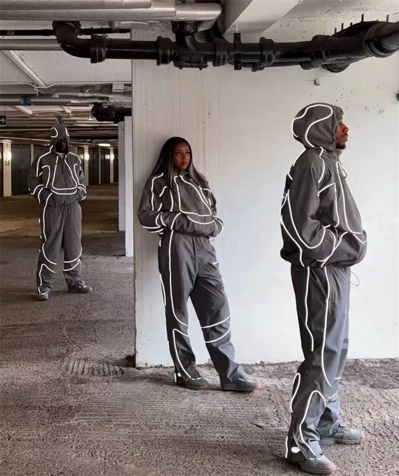 Nike Nocta Reflective Piping Tracksuit Set Gray