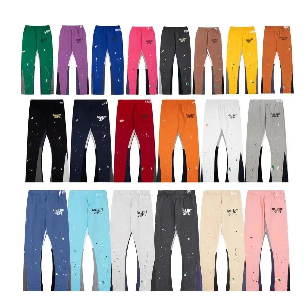 Gallery Dept. Paint Splatter Flare Sweatpants Multicolor Streetwear Joggers