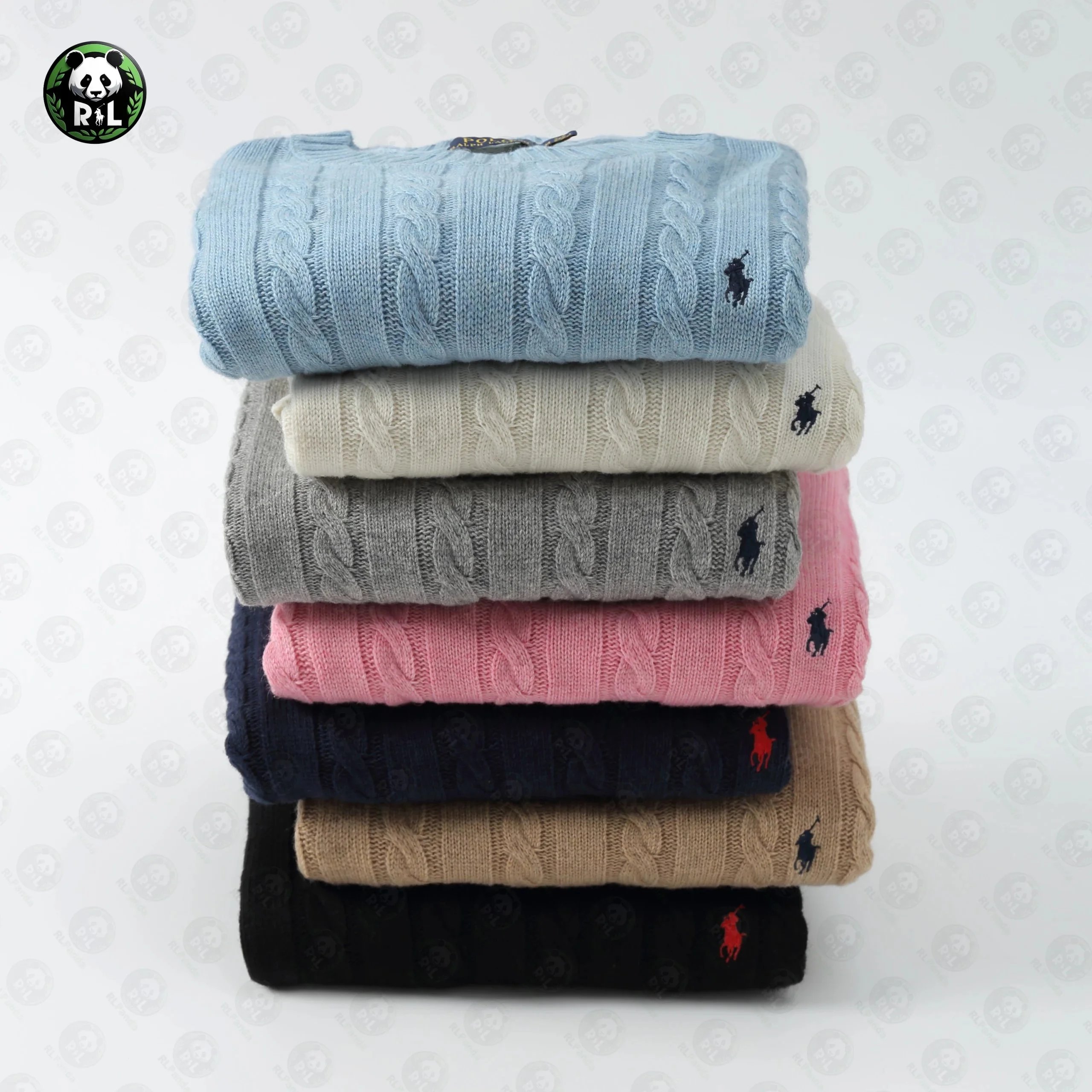 Ralph Lauren Cable Knit Cotton Sweater Multicolor