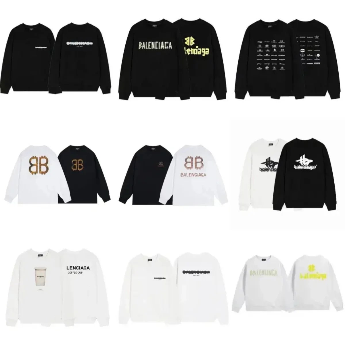 Balenciaga Graphic Print Oversized Crewneck Sweatshirt Multicolor