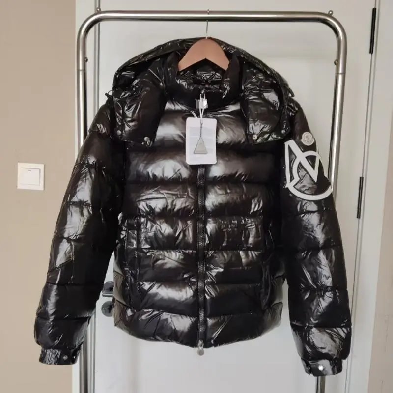 Moncler Maya Shiny Puffer Jacket Black