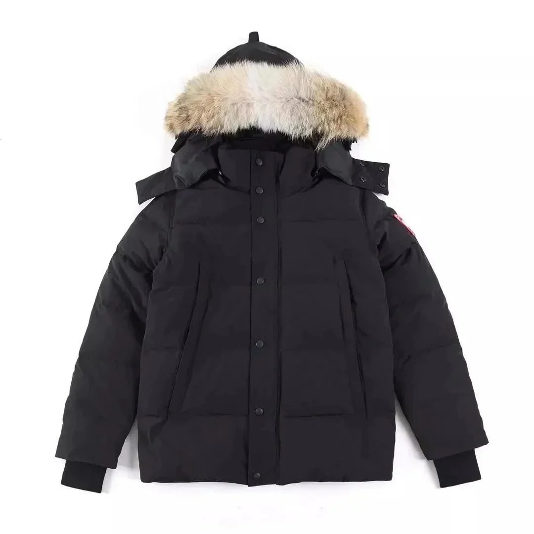 Canada Goose Wyndham Parka Fur Hooded Down Jacket Black