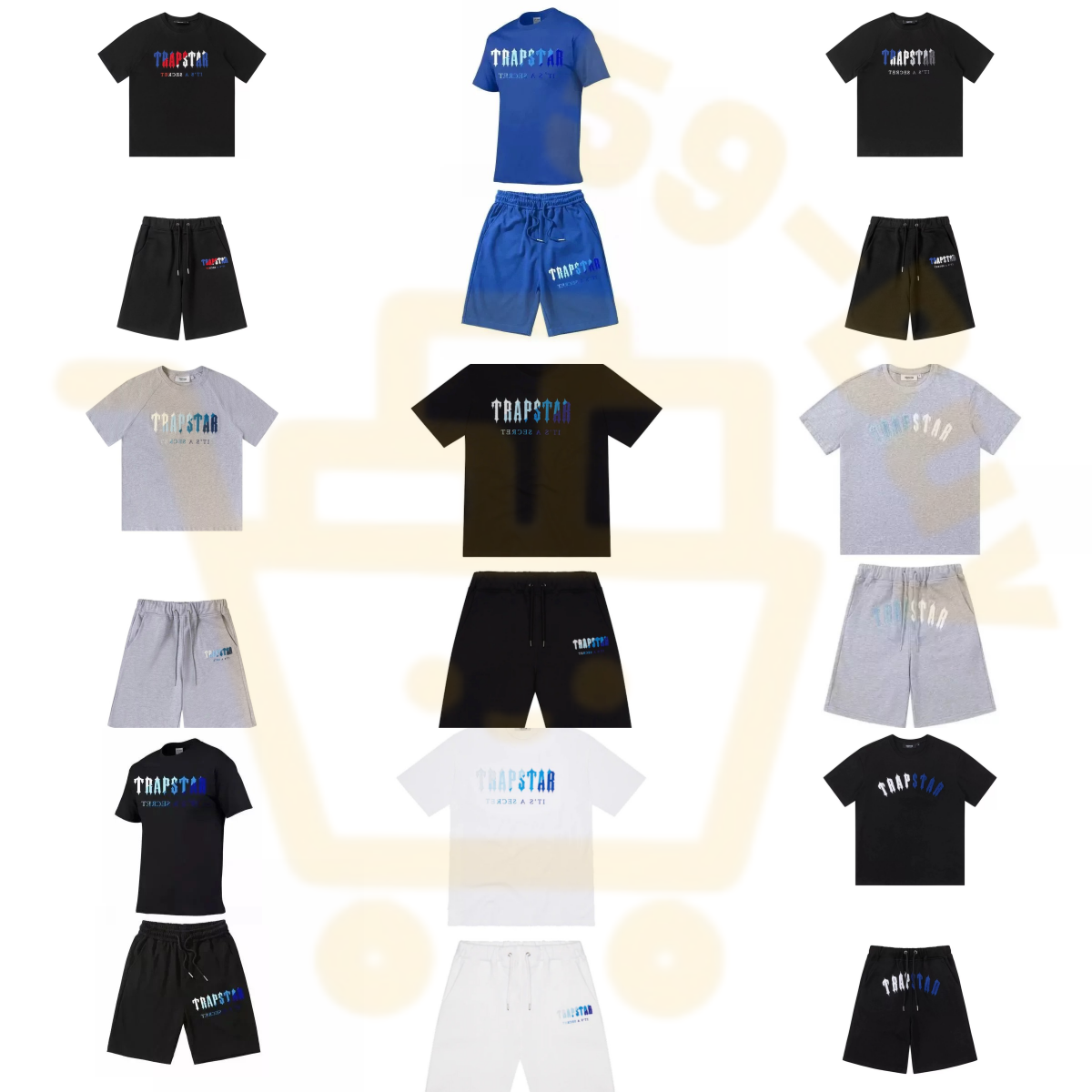 Trapstar It's A Secret Graphic Streetwear Shorts Set Multicolor