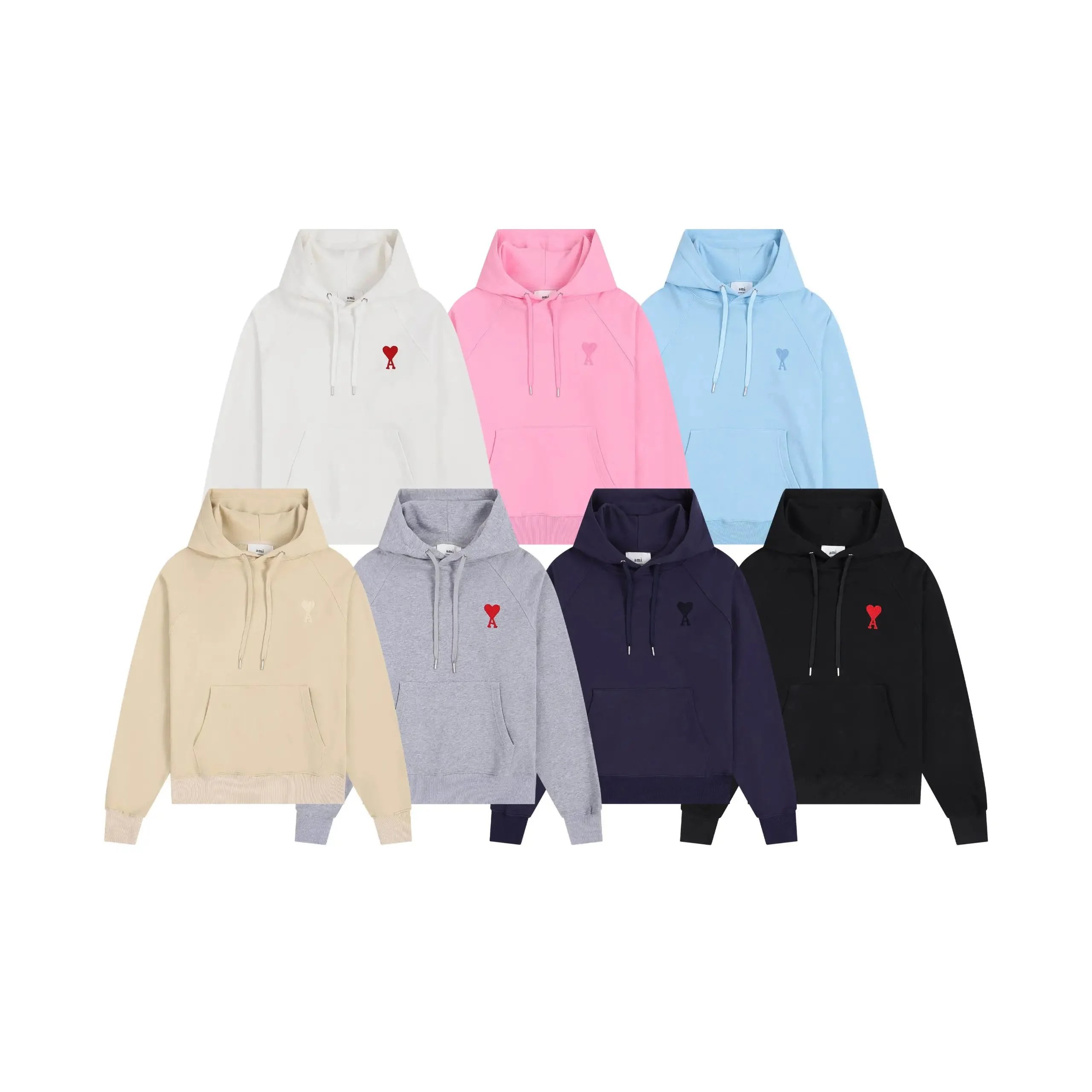 Ami Paris Ami Ami de Coeur Embroidered Hoodie Multicolor