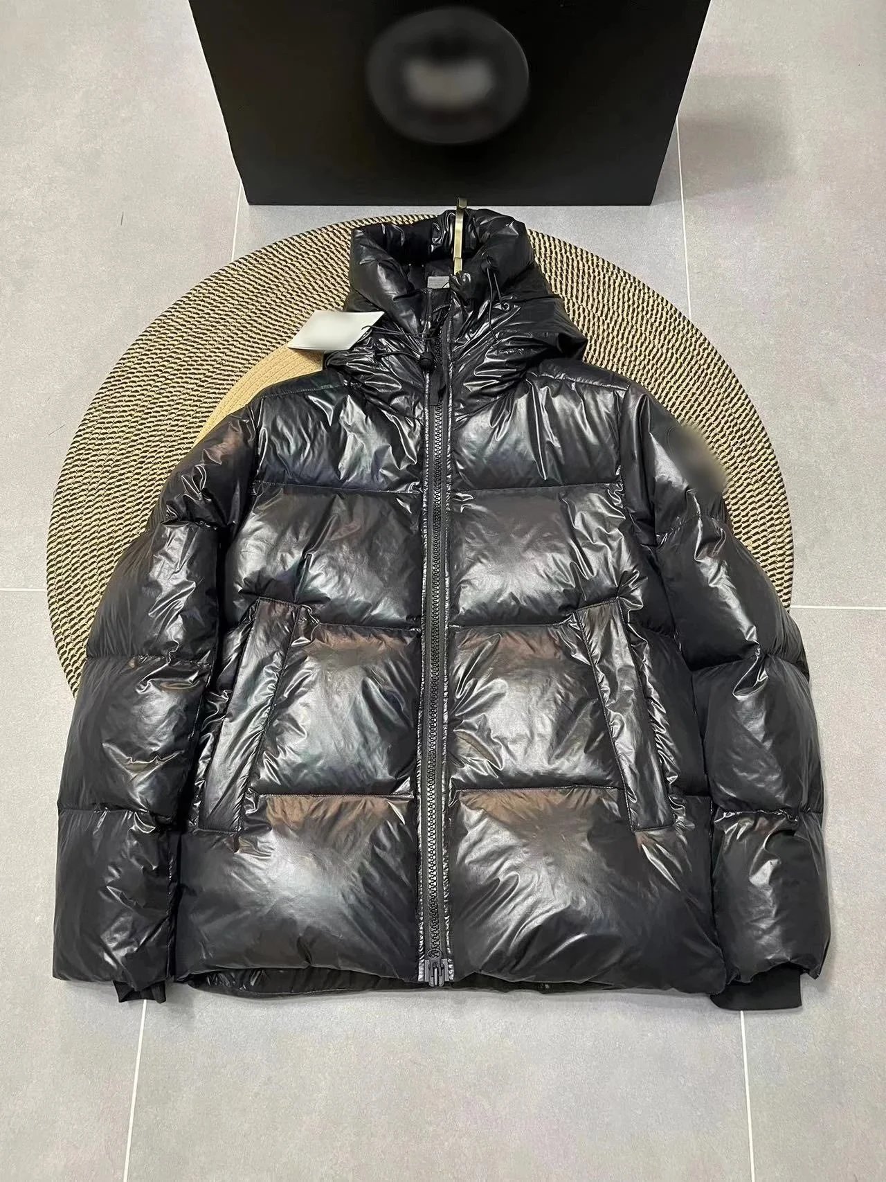 Moncler Maya Shiny Puffer Jacket Black