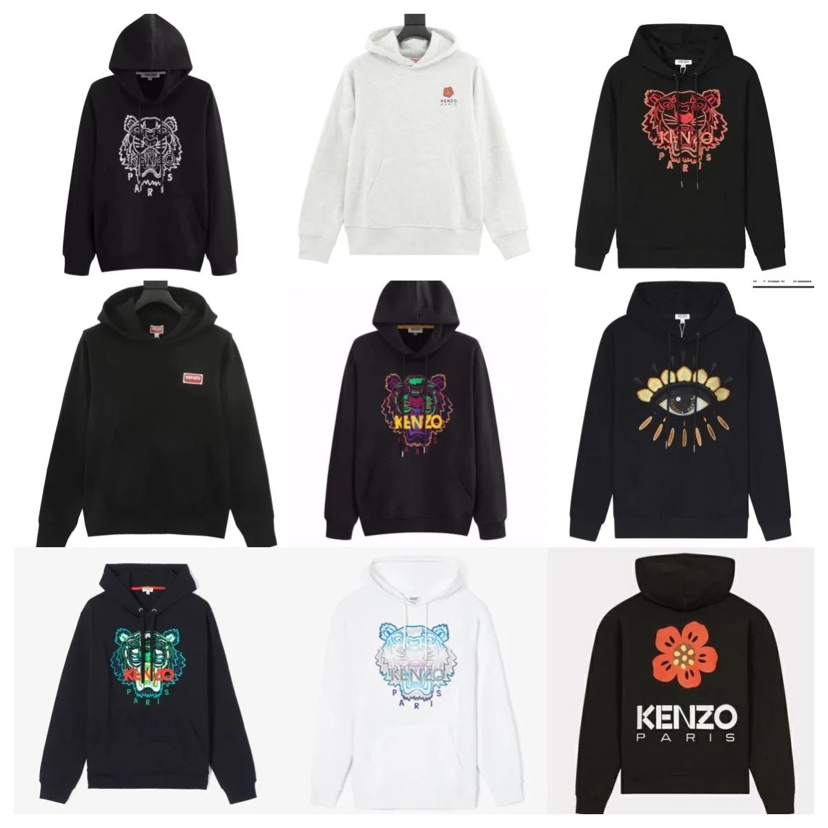 Kenzo Tiger Graphic Embroidered Hoodie Multicolor
