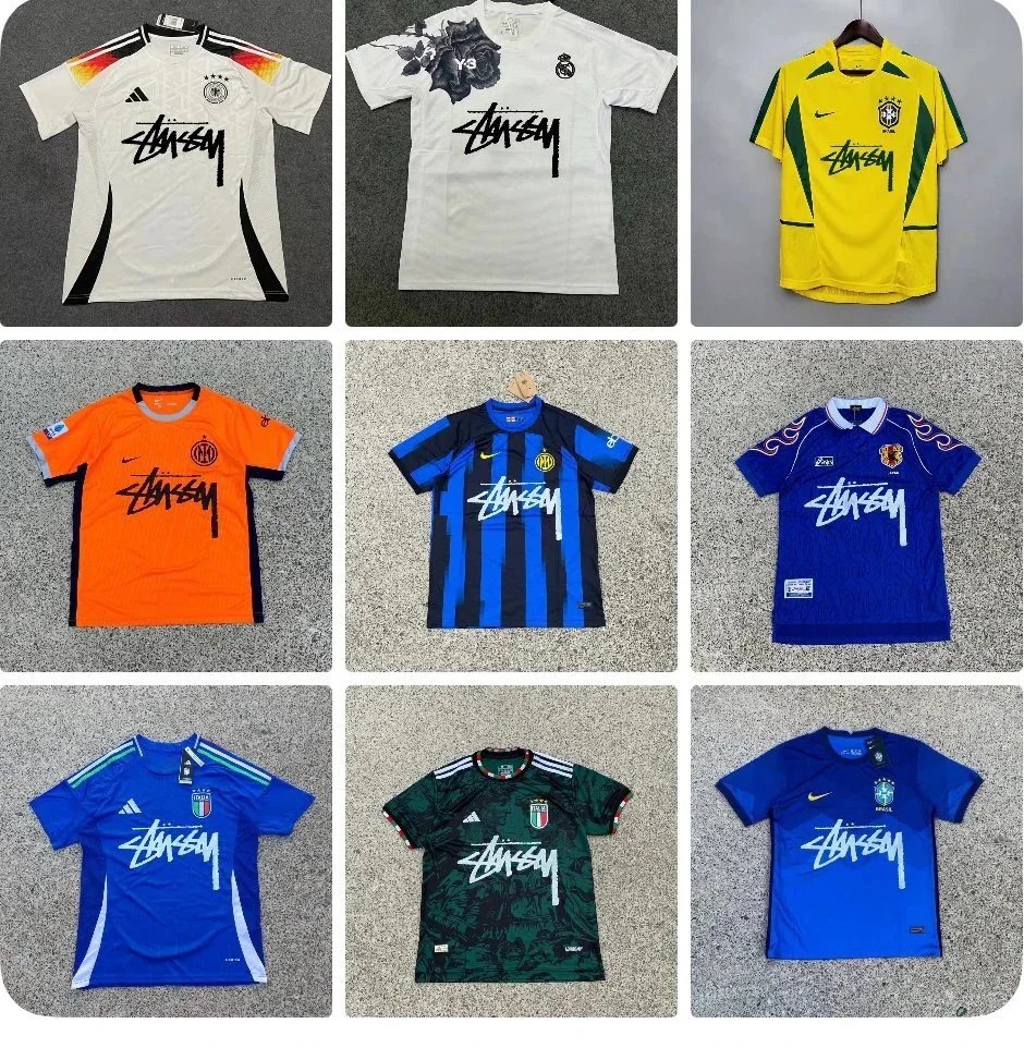 Stussy Graphic Jersey Retro Soccer Training Kit Multicolor