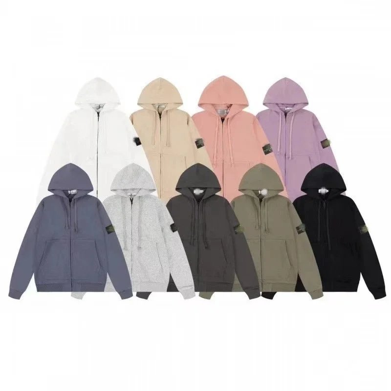 Stone Island Zip-Up Hoodie Casual Sweatshirt Multicolor