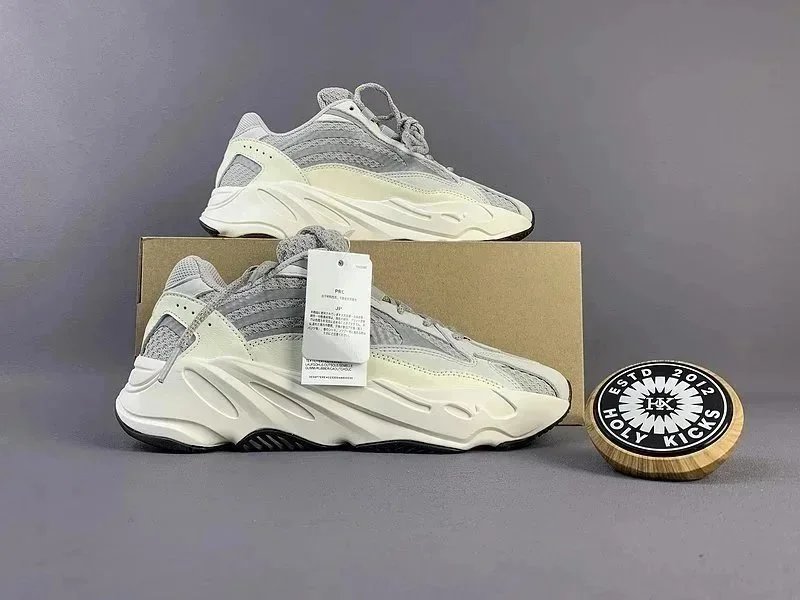 Adidas Yeezy Boost 700 V2 Static Chunky Sneakers Gray and White