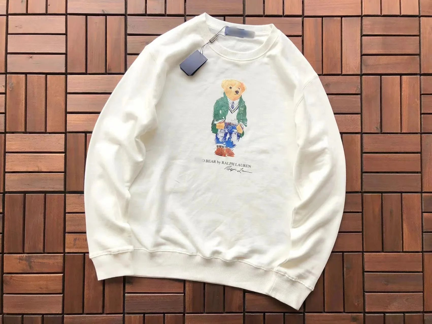 Ralph Lauren Polo Bear Graphic Cotton Sweatshirt White