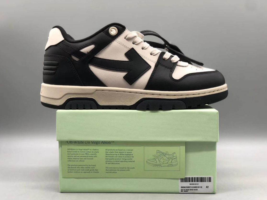 Off-White Out of Office chunky leather sneakers Black and White