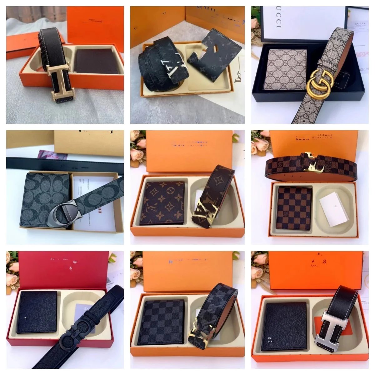 Design Belt and Wallet Gift Set Accessories Multicolor
