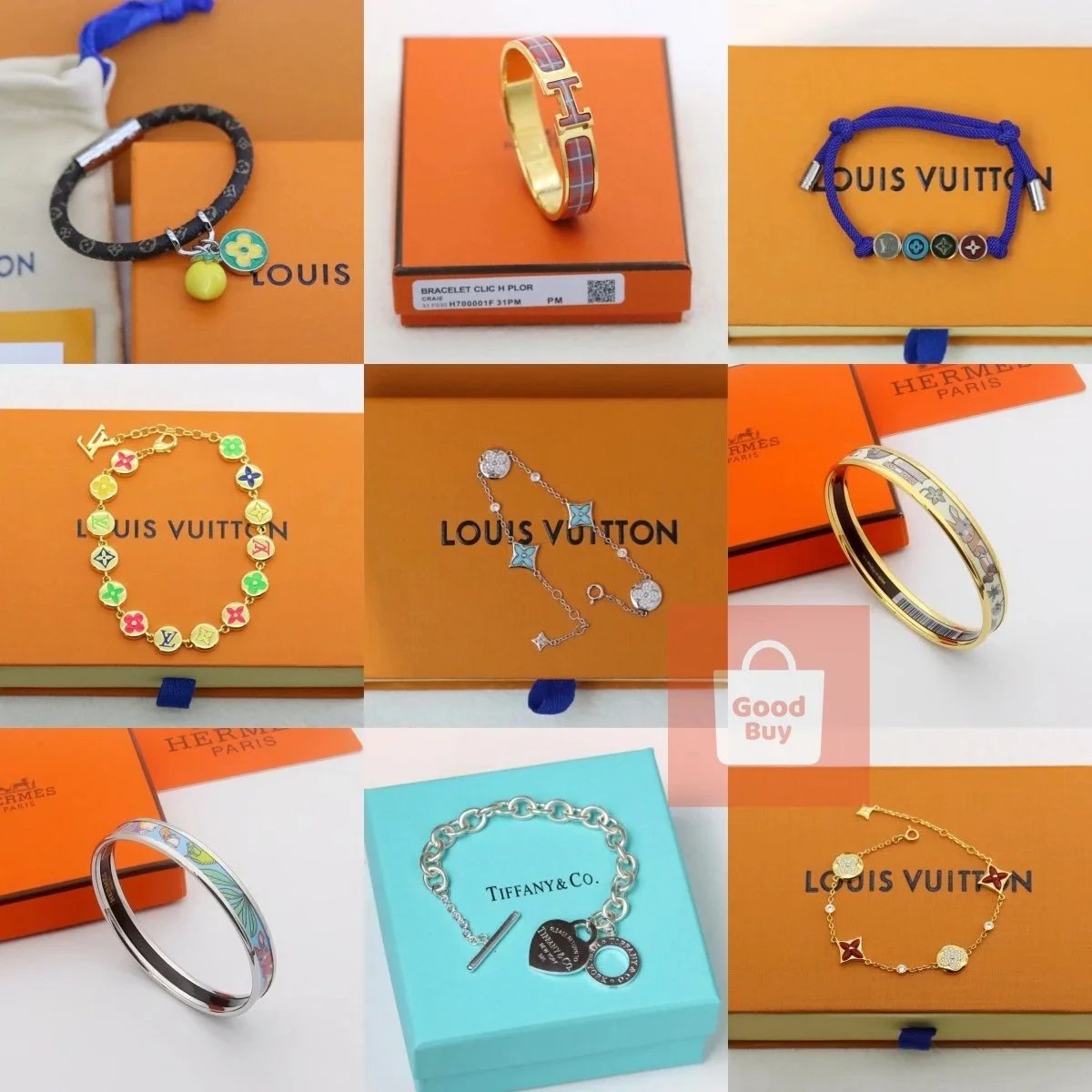 Louis Vuitton LV Monogram Bracelet Collection Elegant Jewelry Multicolor