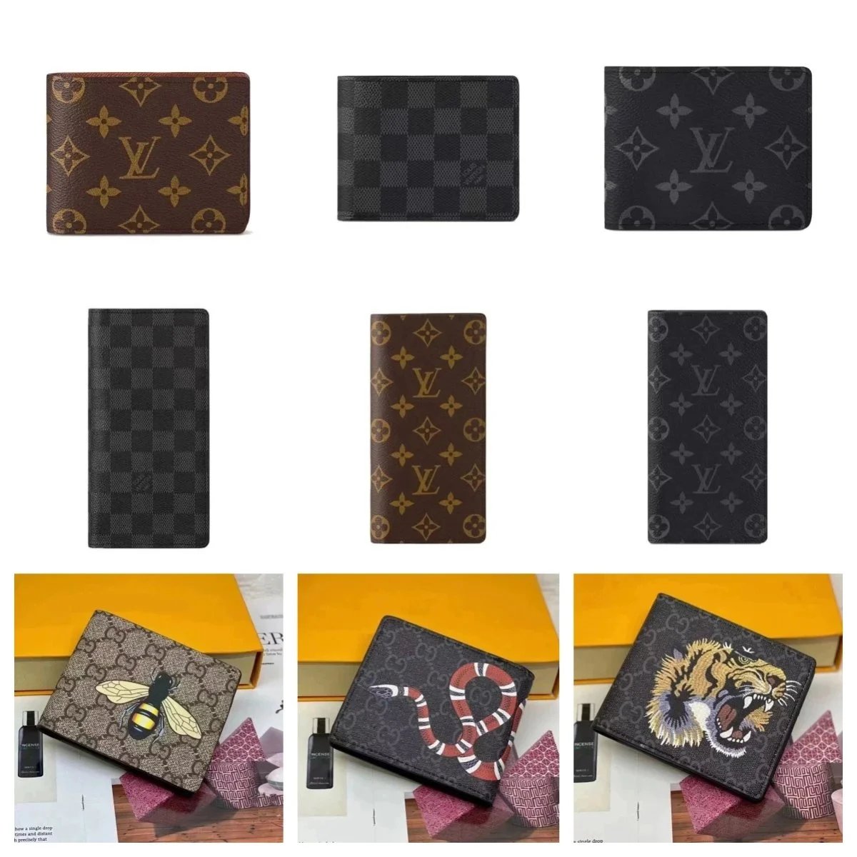 Louis Vuitton LV Multiple Wallet Classic Monogram Leather Wallet Brown