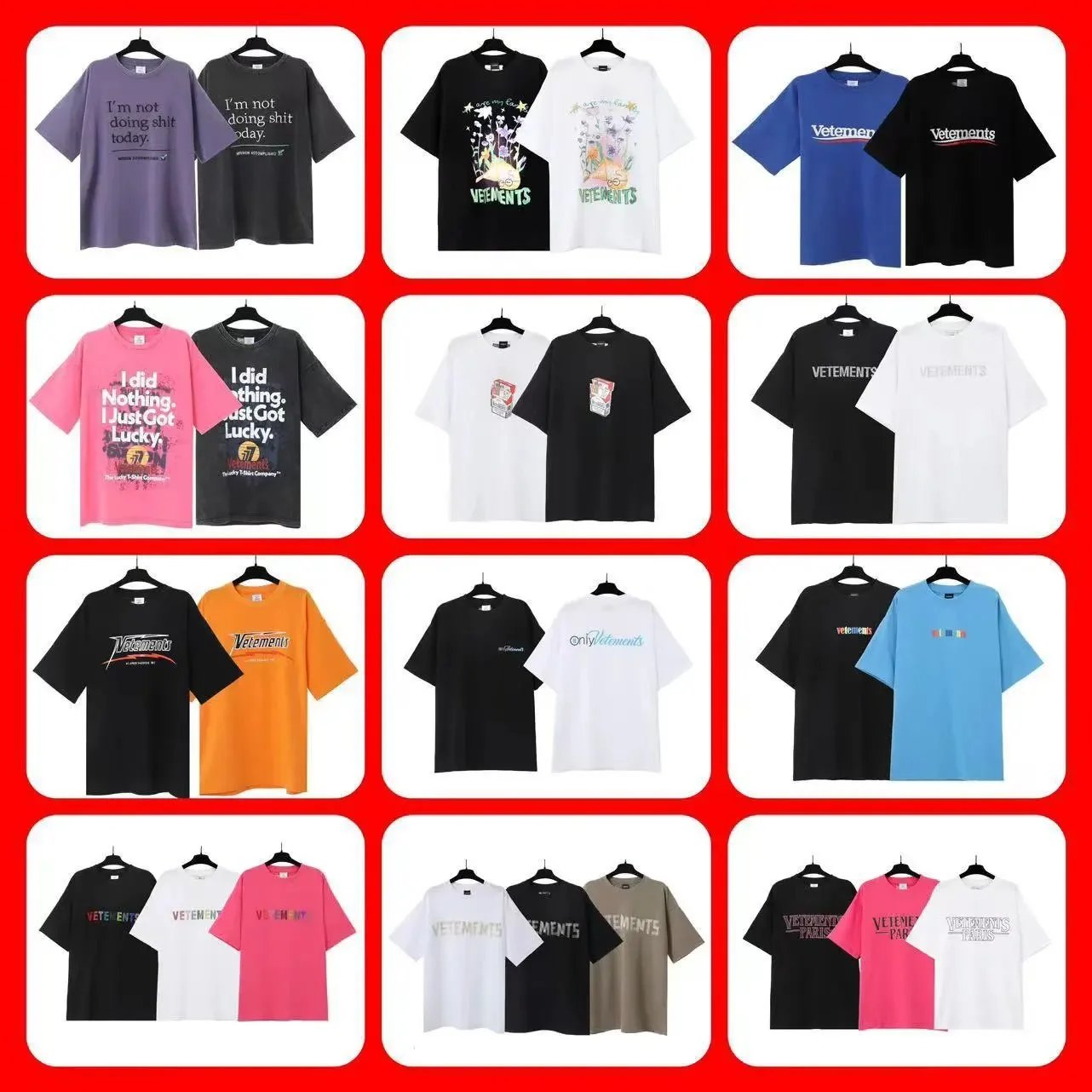 Vetements Graphic Print Oversized T-Shirt Multicolor