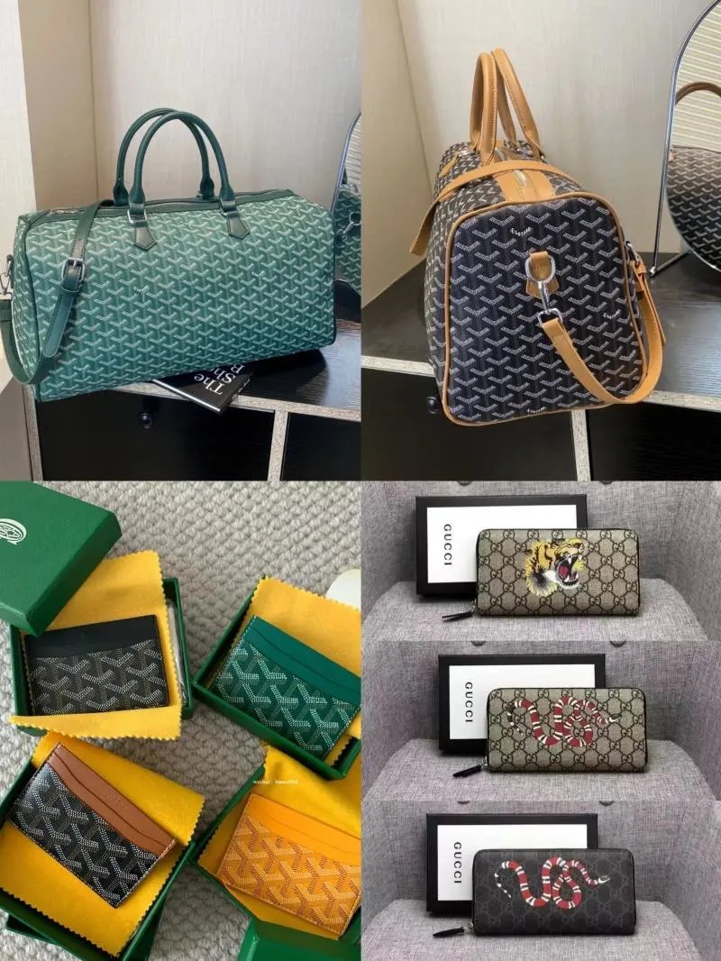 Goyard Saint Louis Travel Duffle Bag and Card Holder Collection Multicolor