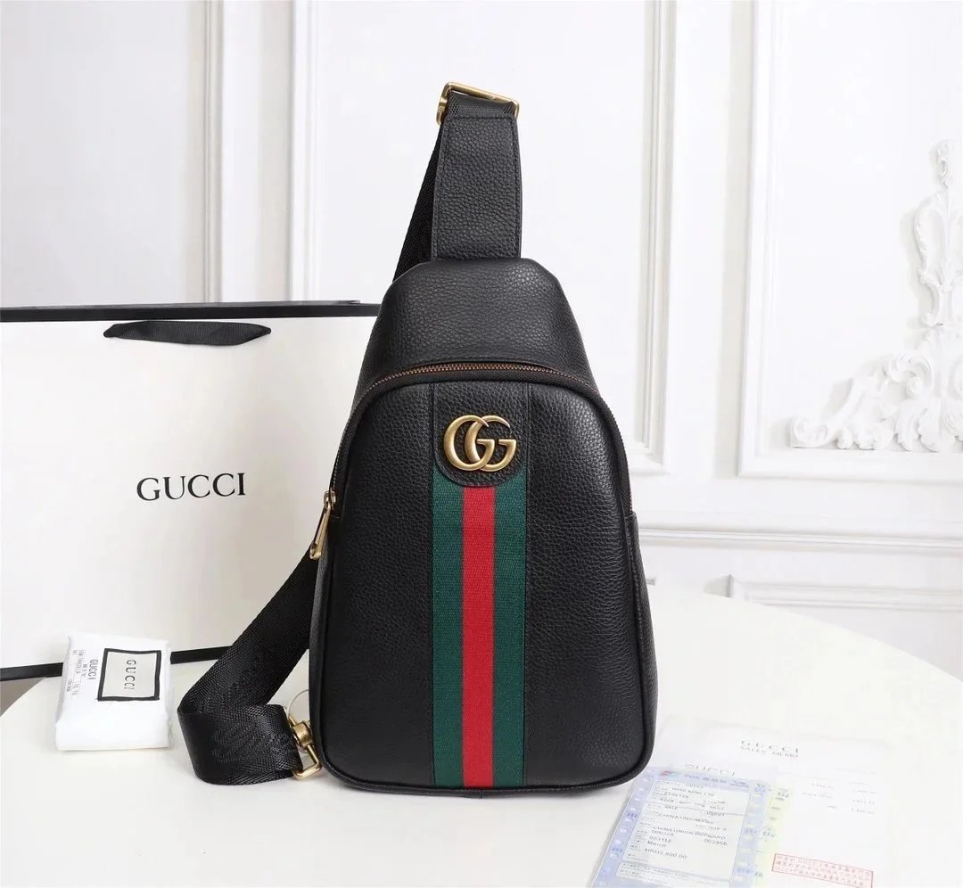 Gucci Ophidia GG leather crossbody belt bag Black