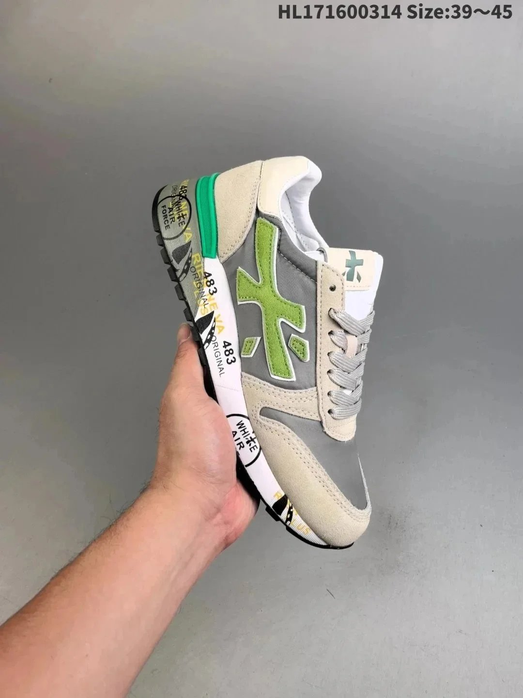 Premiata Mick Chunky Sneakers Gray and Green