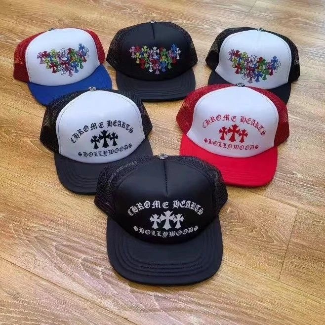 Chrome Hearts Hollywood Trucker Hat Mesh Baseball Cap Multicolor