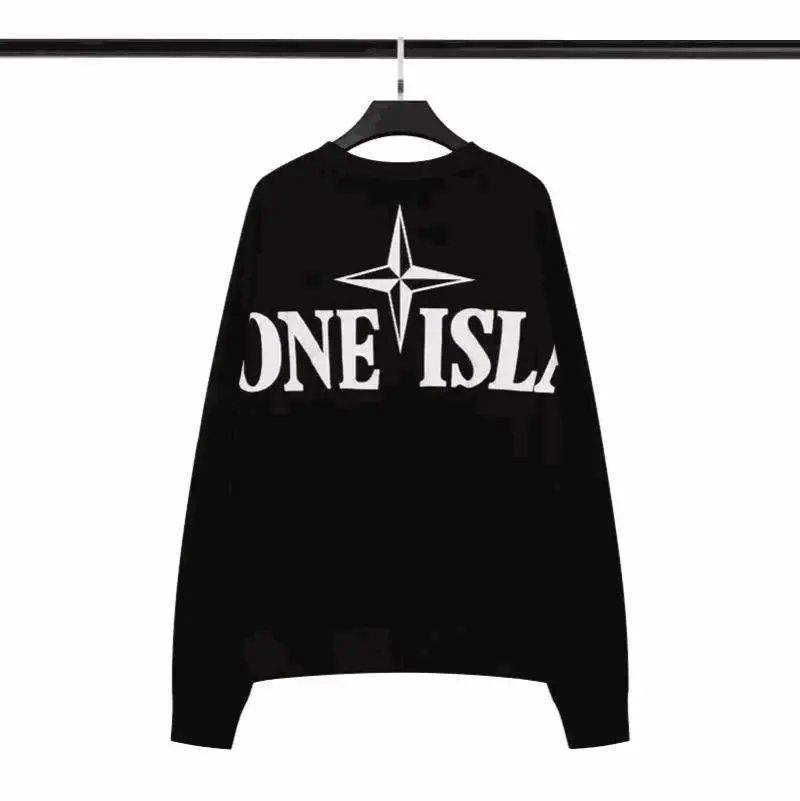 Design Graphic Print Crewneck Sweatshirt Black